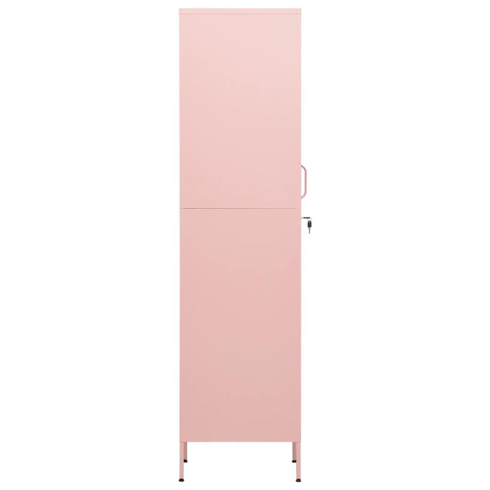 vidaXL Locker Cabinet Pink 13.8"x18.1"x70.9" Steel. Picture 4