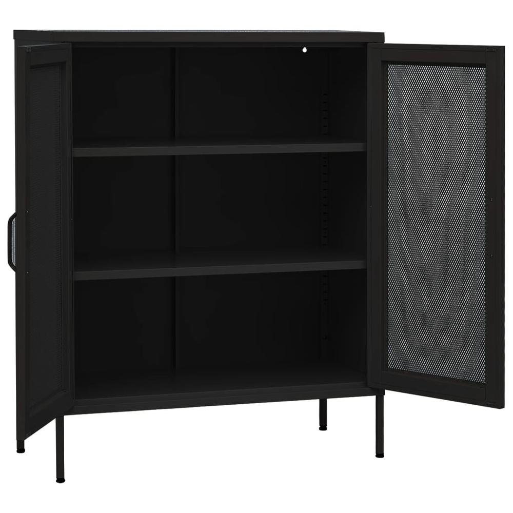 vidaXL Storage Cabinet Black 31.5"x13.8"x40" Steel, 336178. Picture 4