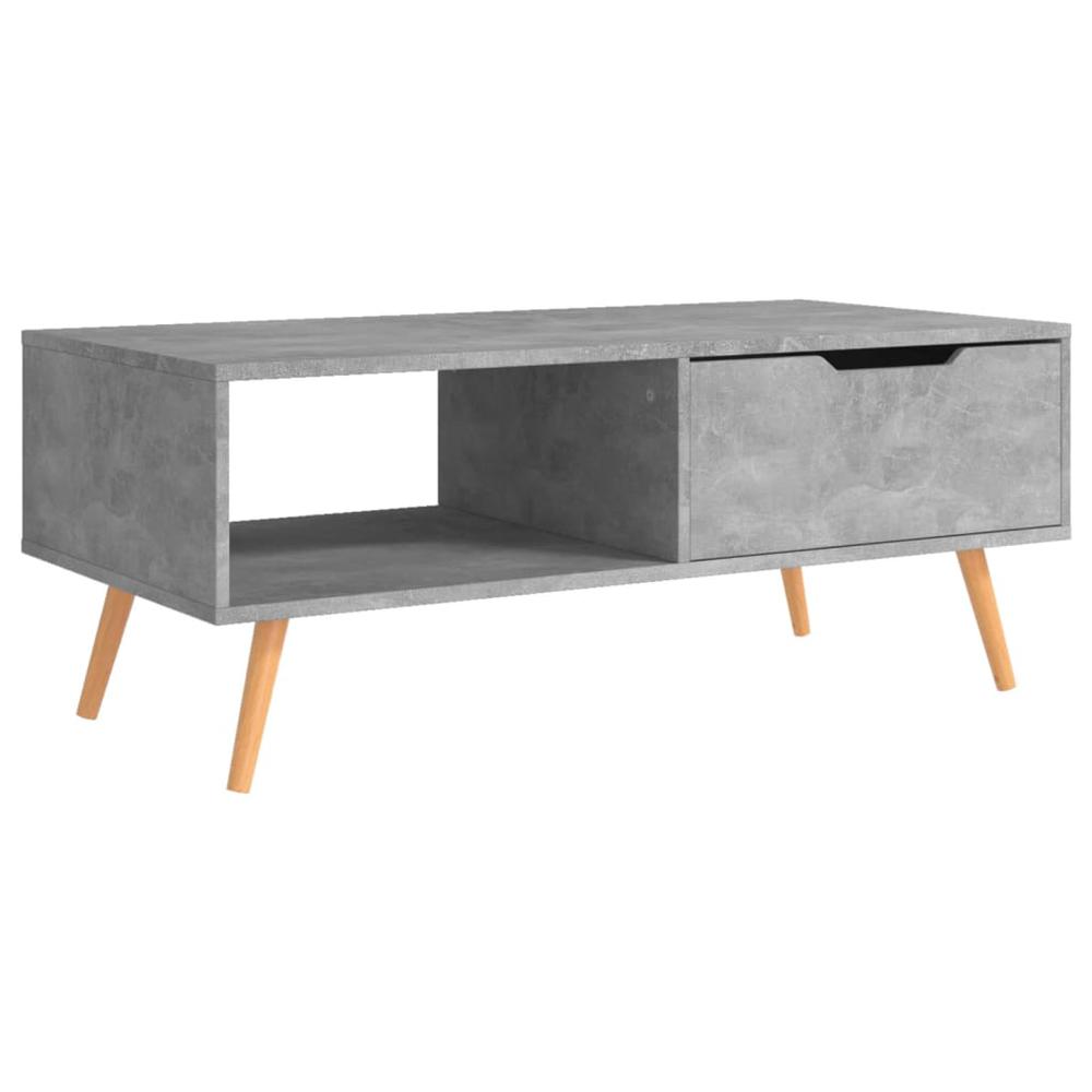 vidaXL Coffee Table Concrete Gray 39.4"x19.5"x16.9" Engineered Wood. Picture 2