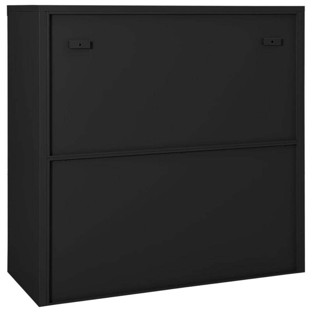 vidaXL Sliding Door Cabinet Anthracite 35.4"x15.7"x35.4" Steel. Picture 4