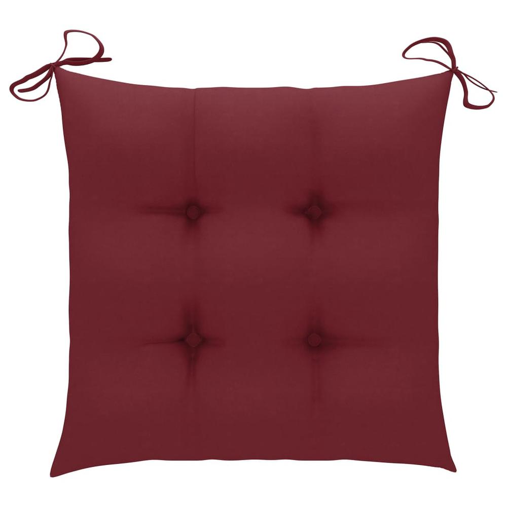 vidaXL Chair Cushions 6 pcs Wine Red 15.7"x15.7"x2.8" Fabric. Picture 2