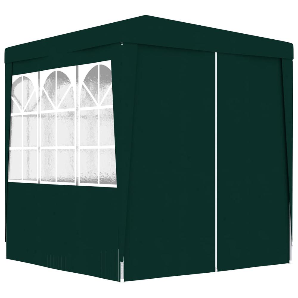 vidaXL Professional Party Tent with Side Walls 8.2'x8.2' Green 0.3 oz/ftÂ². Picture 4