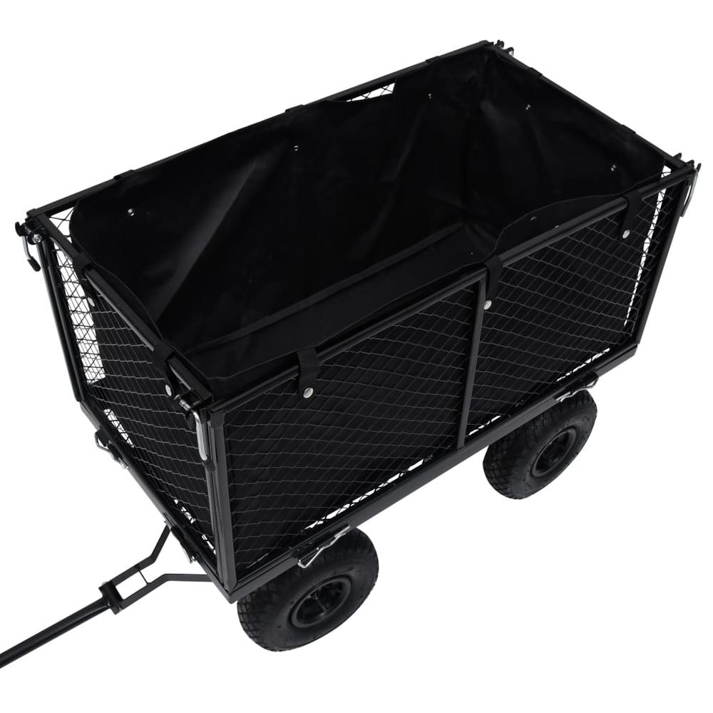 vidaXL Garden Cart Liner Black 33.9"x18.1"x16.1" Fabric. Picture 4