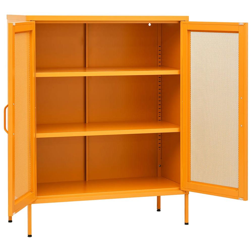 vidaXL Storage Cabinet Mustard Yellow 31.5"x13.8"x40" Steel, 336173. Picture 4