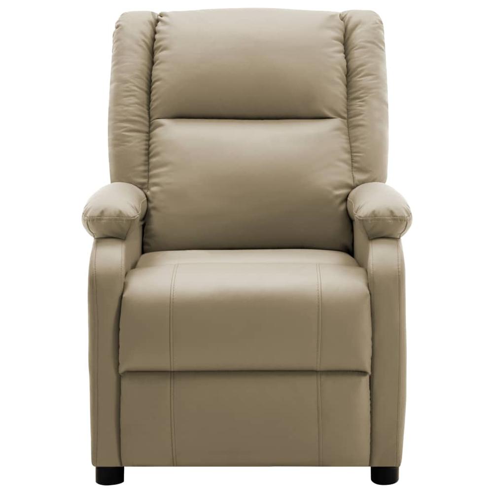 vidaXL Electric Massage Recliner Cappuccino Faux Leather. Picture 2