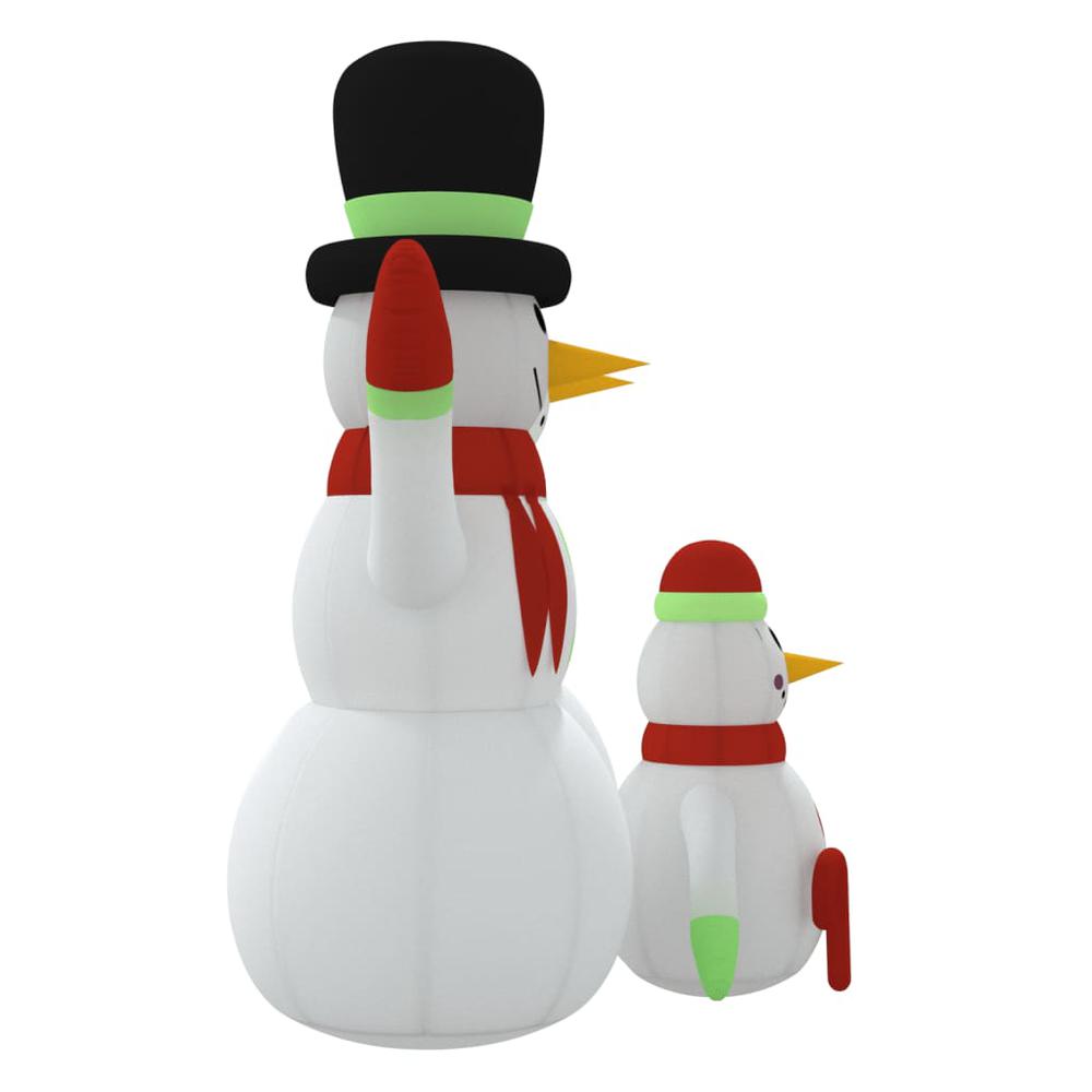 vidaXL Inflatable Snowman Family with LEDs 196.9". Picture 4