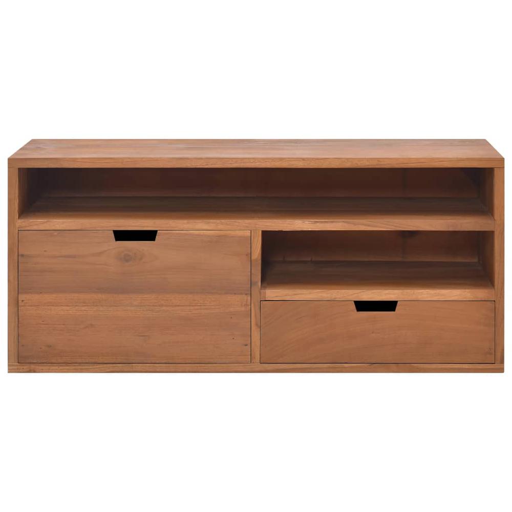 vidaXL TV Cabinet 35.4"x11.8"x15.7" Solid Teak Wood. Picture 2