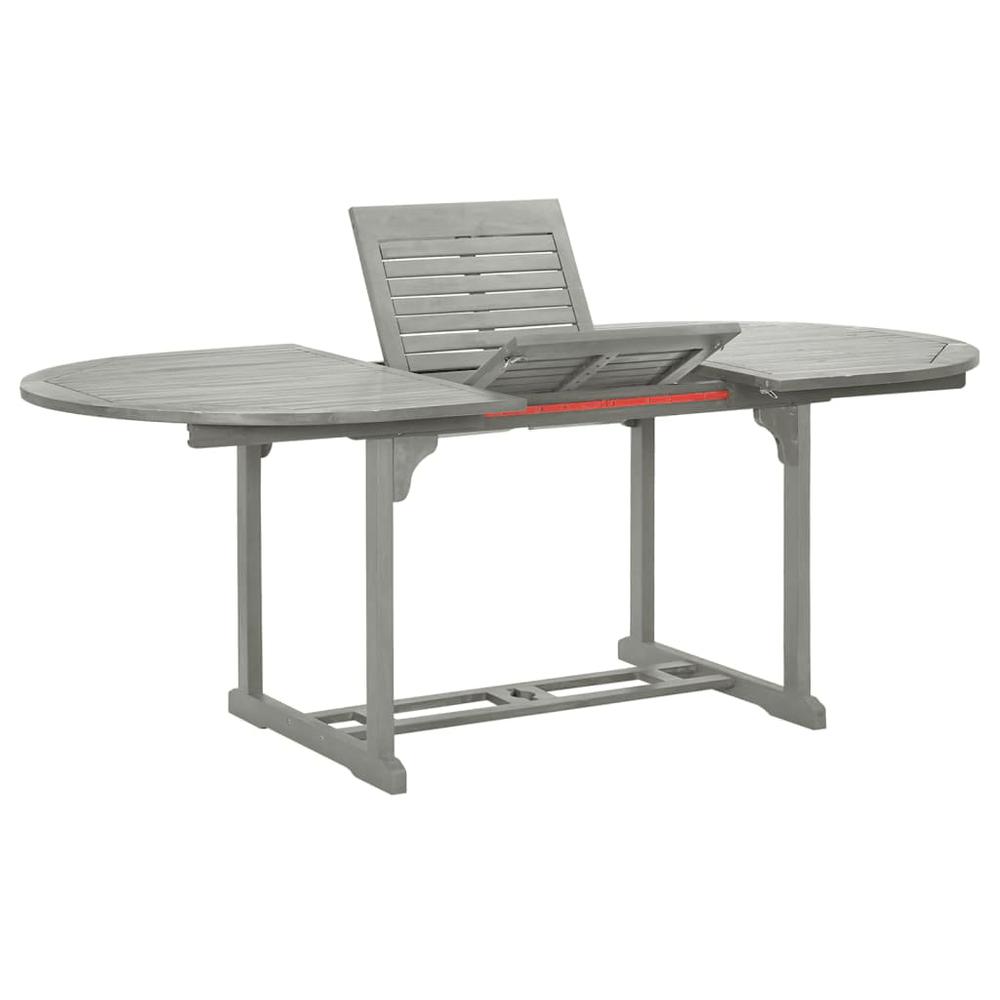 vidaXL Patio Table Gray 78.7"x39.4"x29.5" Solid Acacia Wood. Picture 2
