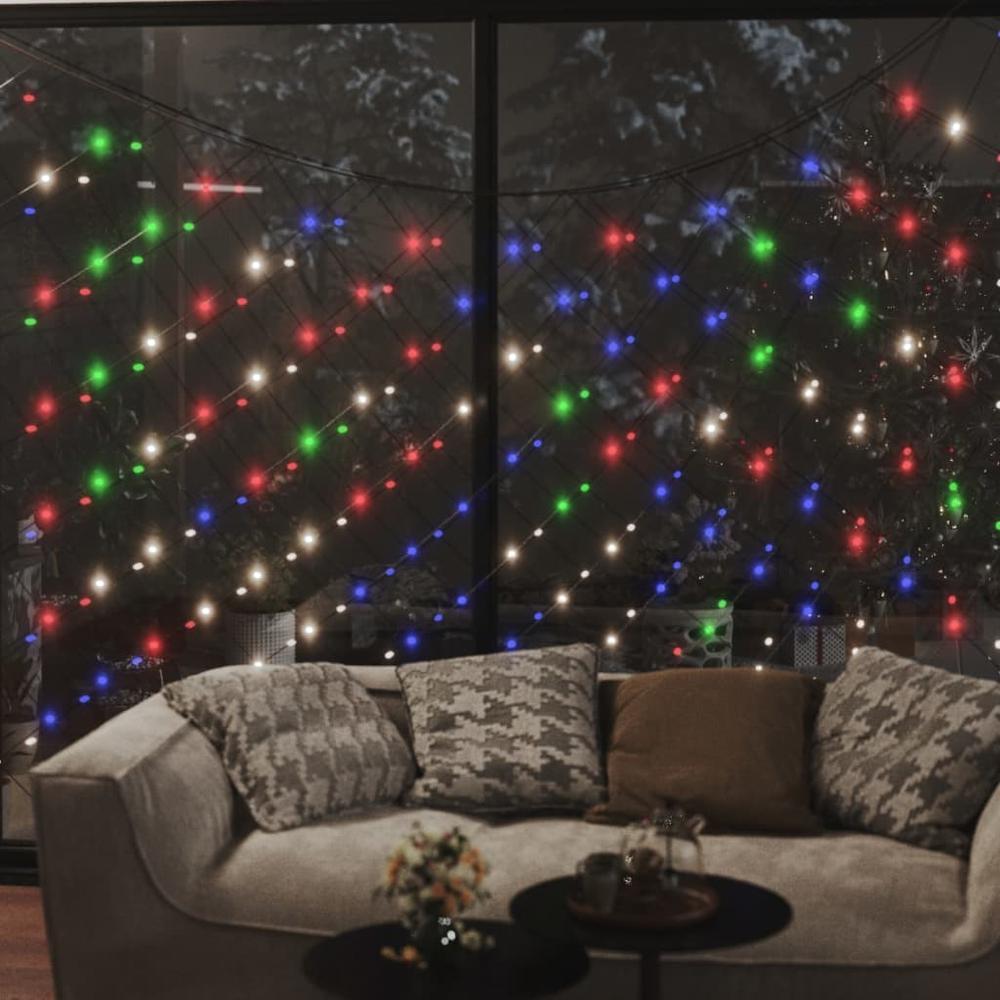 vidaXL Christmas Net Light Blue 9.8'x6.6' 204 LED Indoor Outdoor, 328777. Picture 3