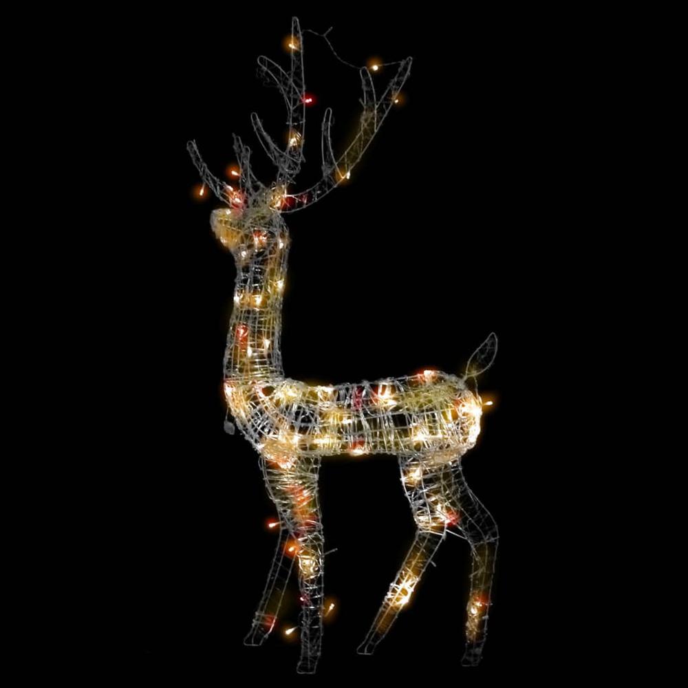 vidaXL Acrylic Reindeer Christmas Decoration 140 LEDs 47.2" Colorful. Picture 4