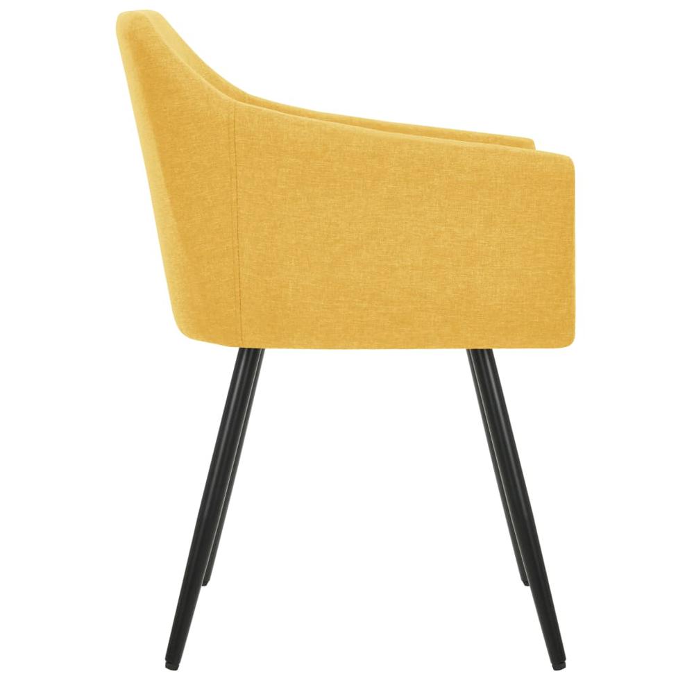 vidaXL Dining Chairs 2 pcs Yellow Fabric, 323100. Picture 4
