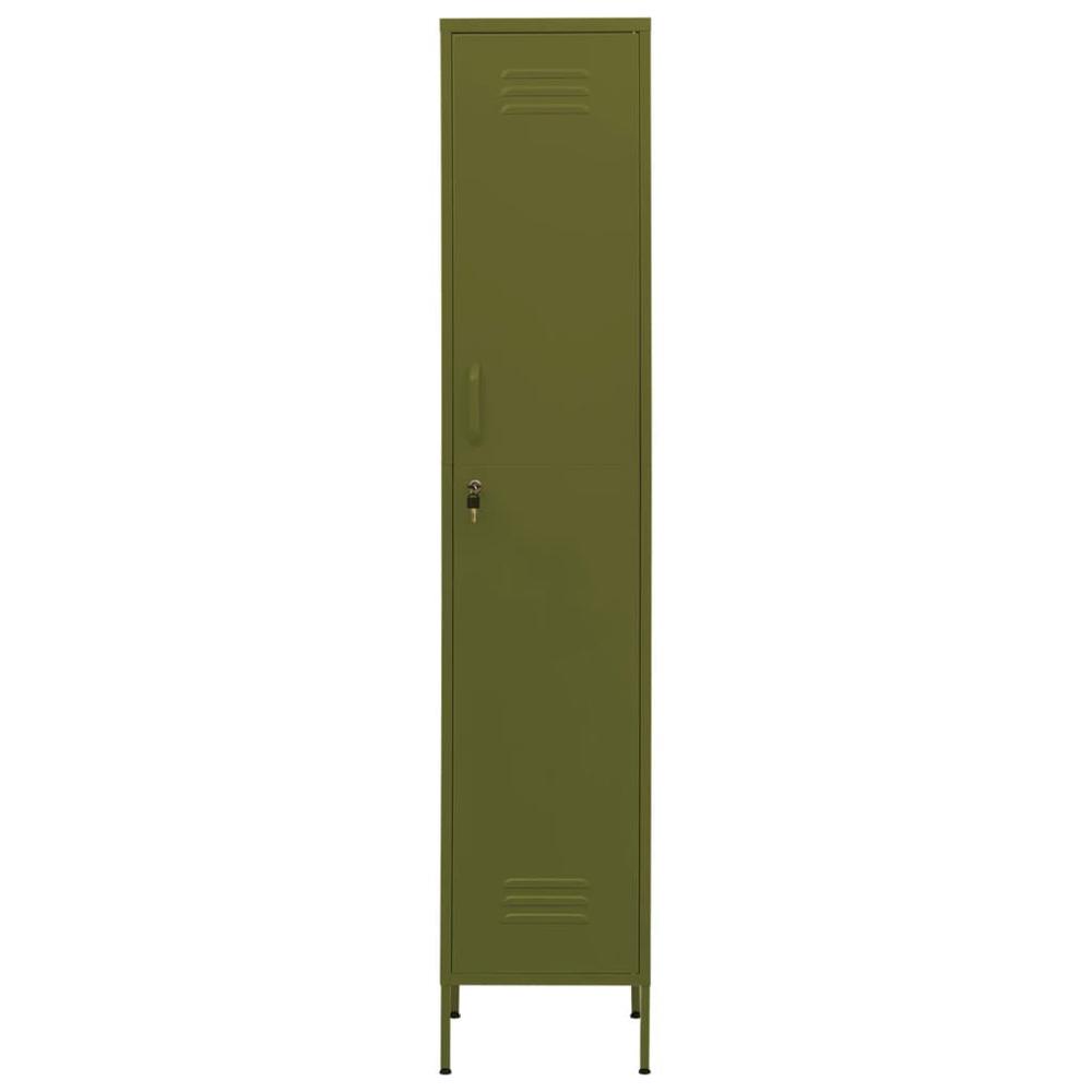 vidaXL Locker Cabinet Olive Green 13.8"x18.1"x70.9" Steel. Picture 3