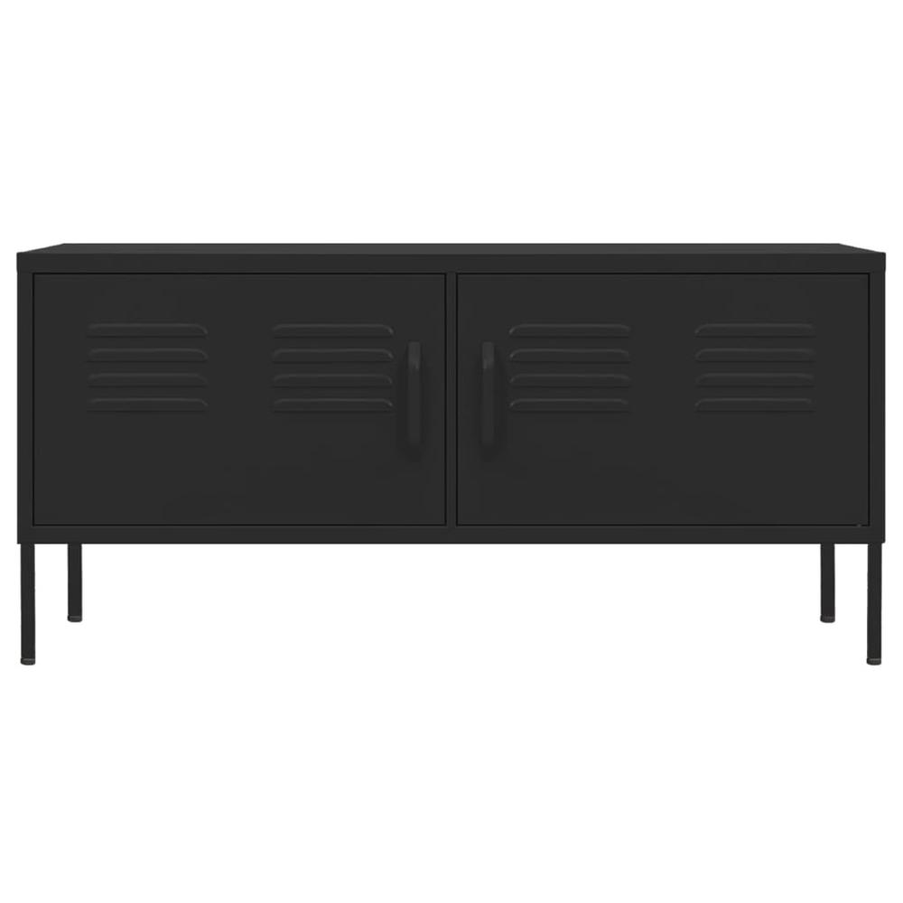 vidaXL TV Cabinet Black 41.3"x13.8"x19.7" Steel, 336232. Picture 3