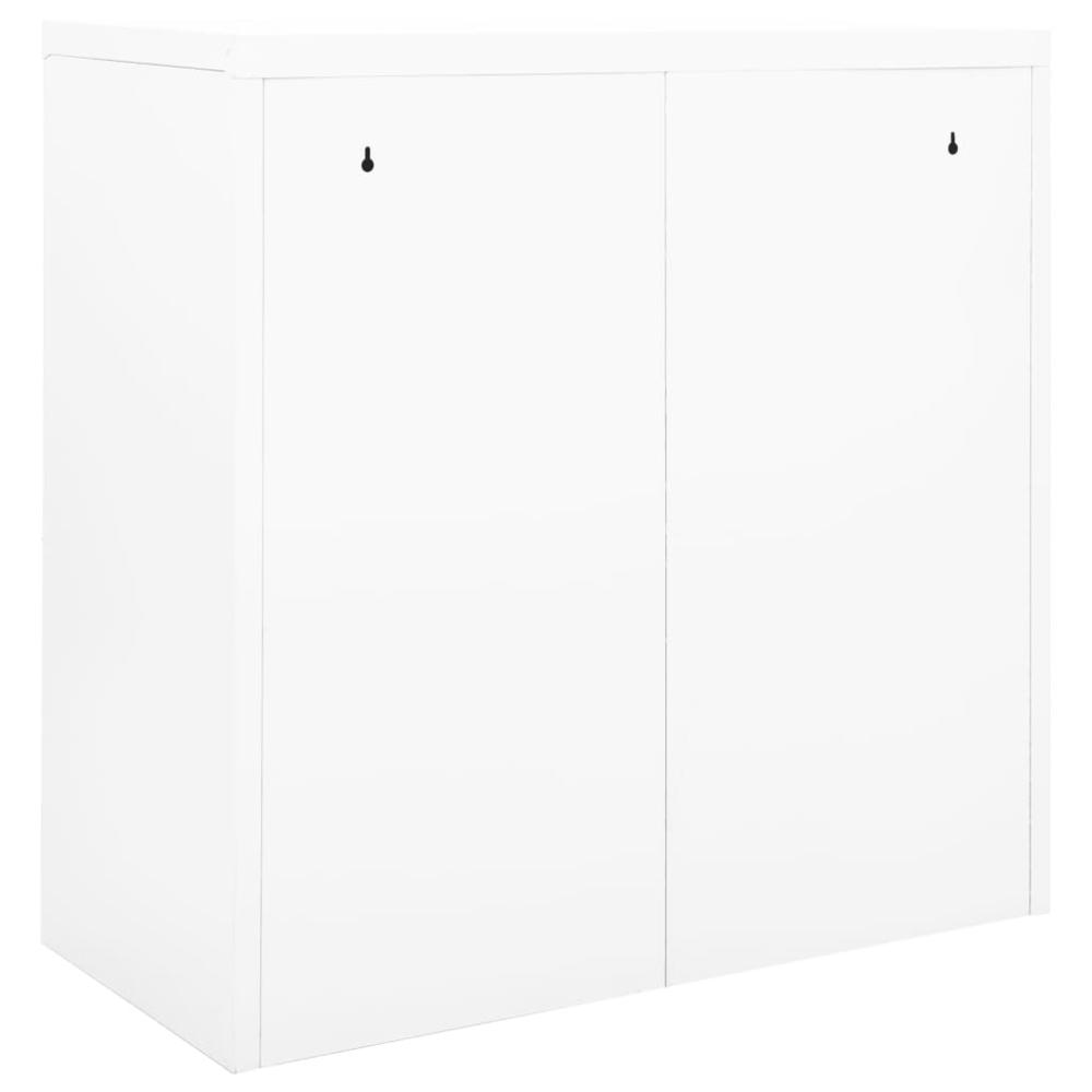 vidaXL Sliding Door Cabinet White 35.4"x15.7"x35.4" Steel, 336429. Picture 4