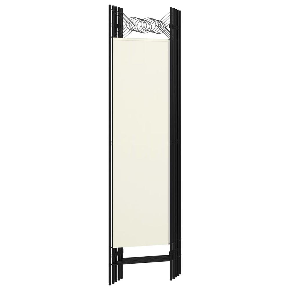 vidaXL 5-Panel Room Divider Cream White 78.7"x70.9". Picture 4