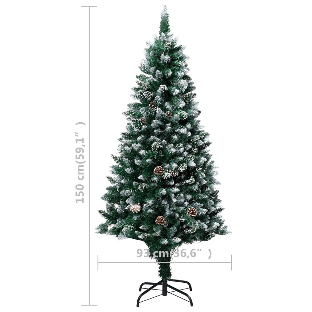 vidaXL Artificial Christmas Tree with LEDs&Ball Set&Pinecones 59.1". Picture 12