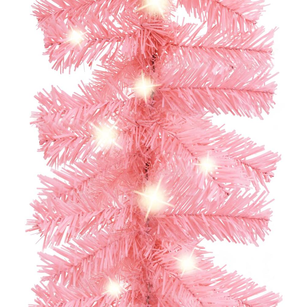 vidaXL Christmas Garland with LED Lights 787.4" Pink. Picture 4