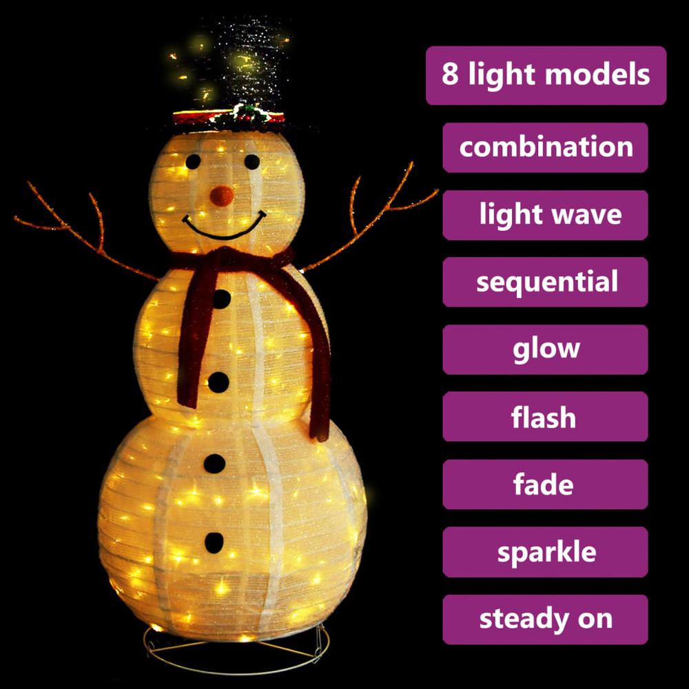 vidaXL Decorative Christmas Snowman Figure LED Luxury Fabric 47.2". Picture 3