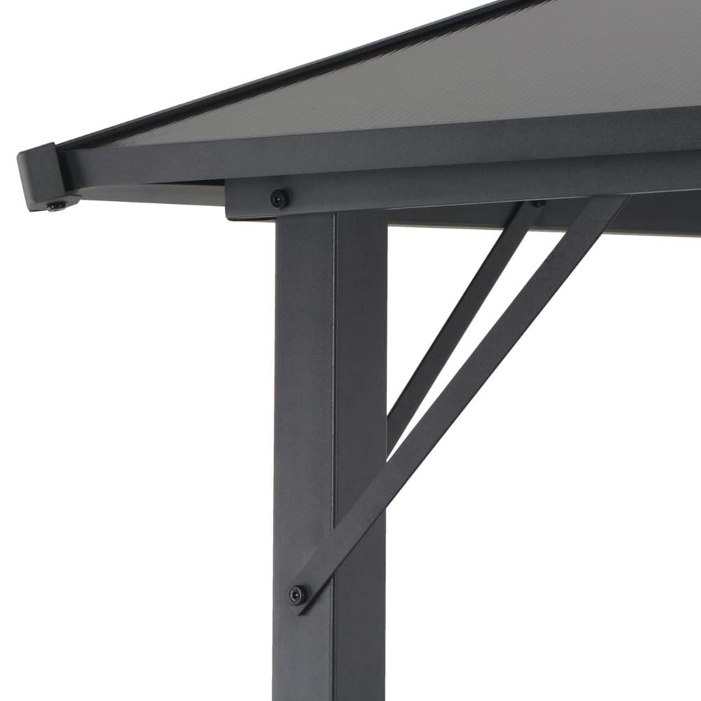 vidaXL Gazebo with Roof Aluminum 13.1'x9.8'x8.5' Black. Picture 4