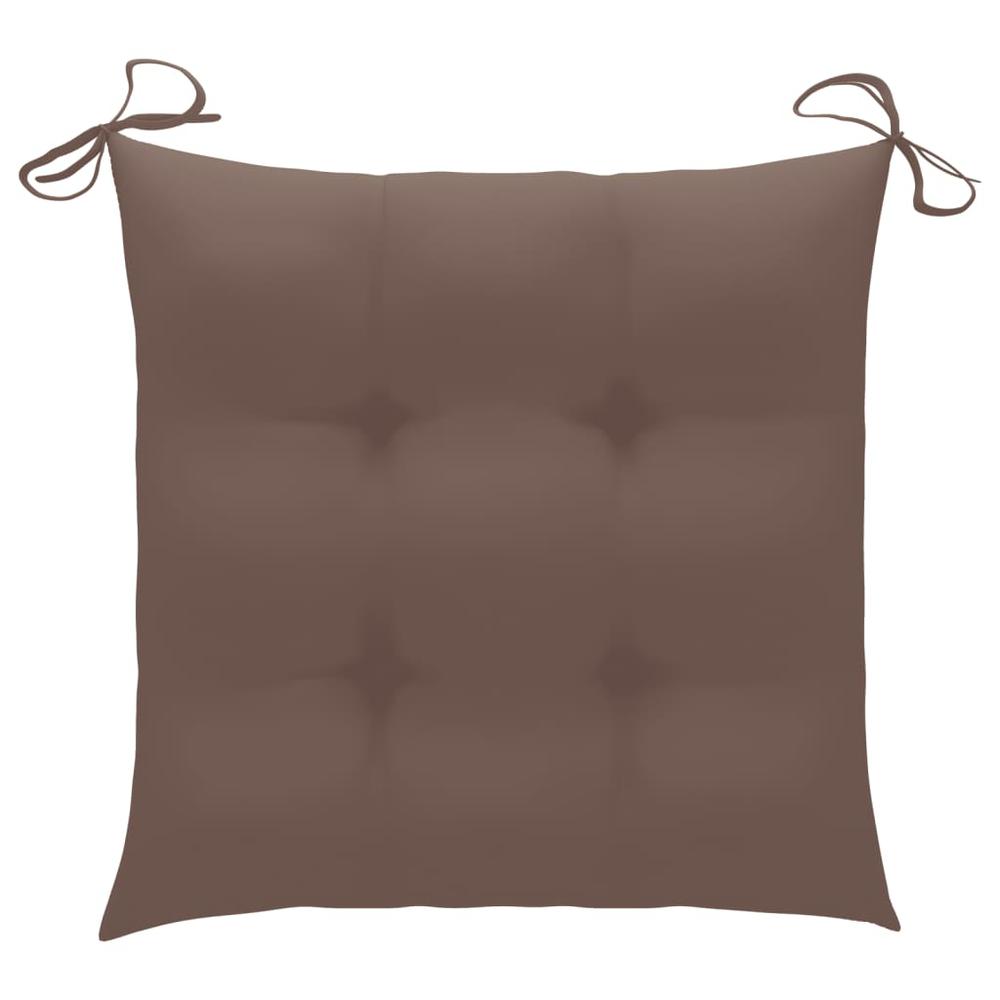 vidaXL Chair Cushions 6 pcs Taupe 19.7"x19.7"x2.8" Fabric. Picture 2