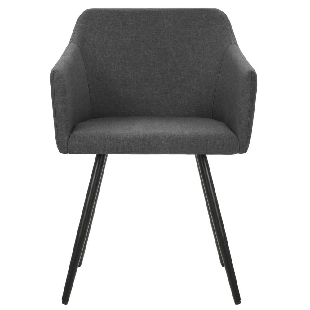 vidaXL Dining Chairs 4 pcs Dark Gray Fabric. Picture 3