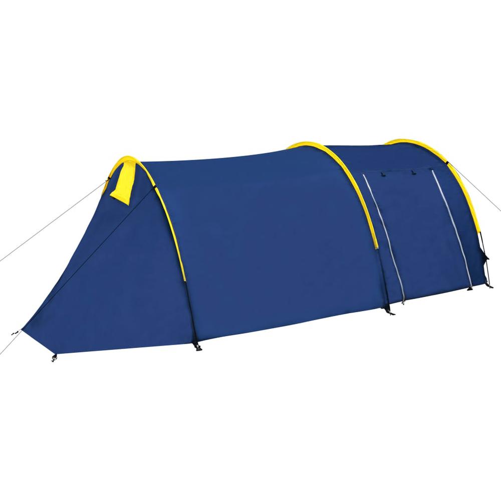 vidaXL Camping Tent 4 Persons Navy Blue/Yellow. Picture 1