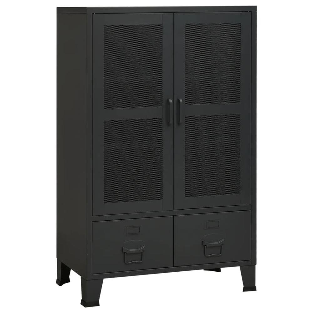 vidaXL Industrial Storage Cabinet Black 27.6"x15.7"x45.3" Metal. Picture 2