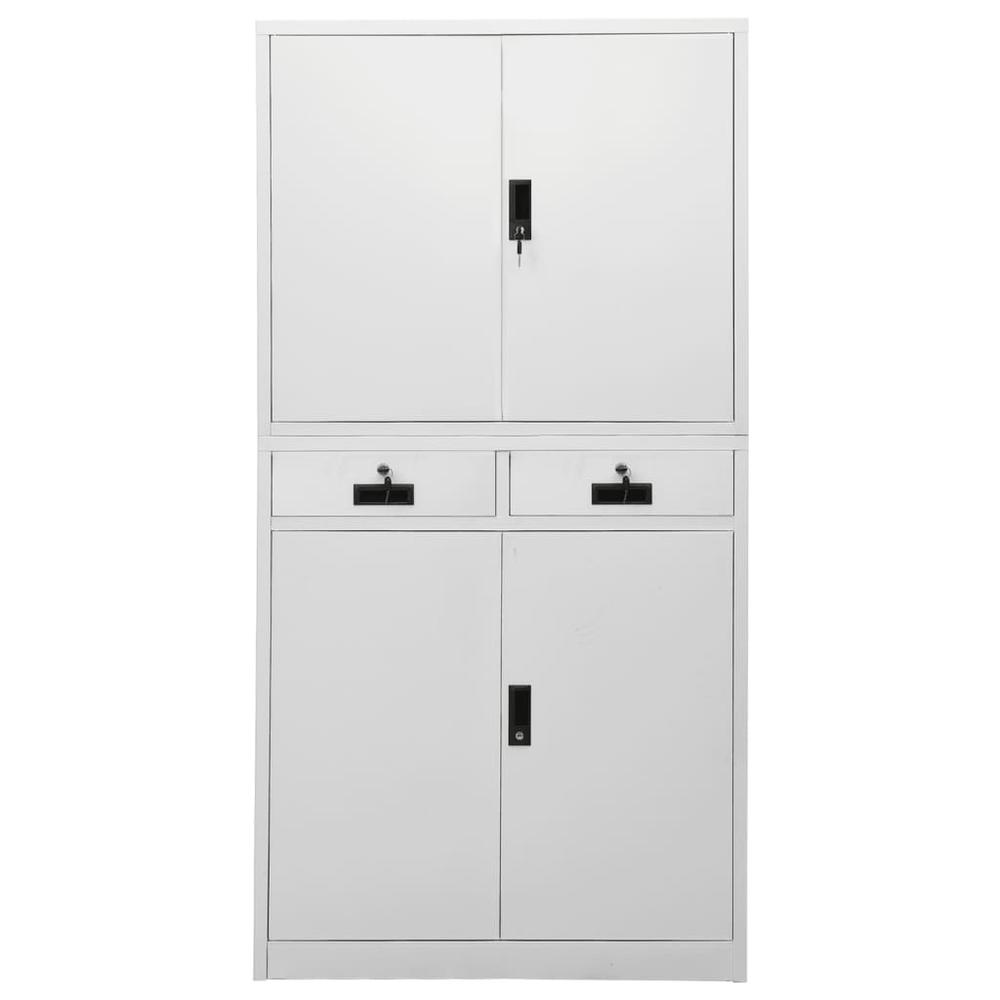 vidaXL Office Cabinet Light Gray 35.4"x15.7"x70.9" Steel, 336418. Picture 2