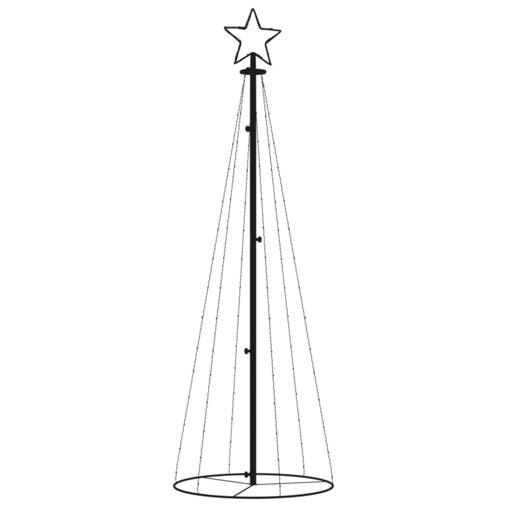 vidaXL Christmas Cone Tree Blue 108 LEDs 27.6"x70.9". Picture 3