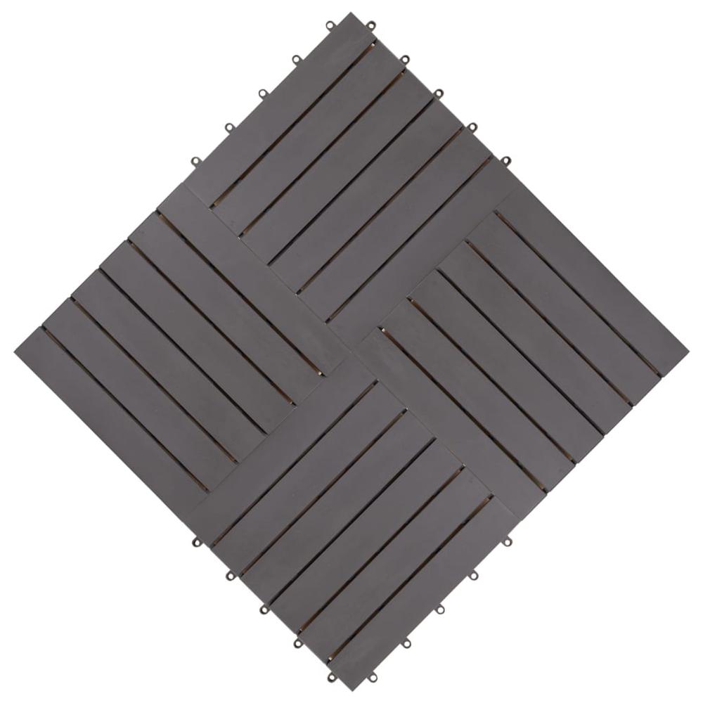 vidaXL Decking Tiles 20 pcs Gray Wash 11.8"x11.8" Solid Acacia Wood. Picture 4