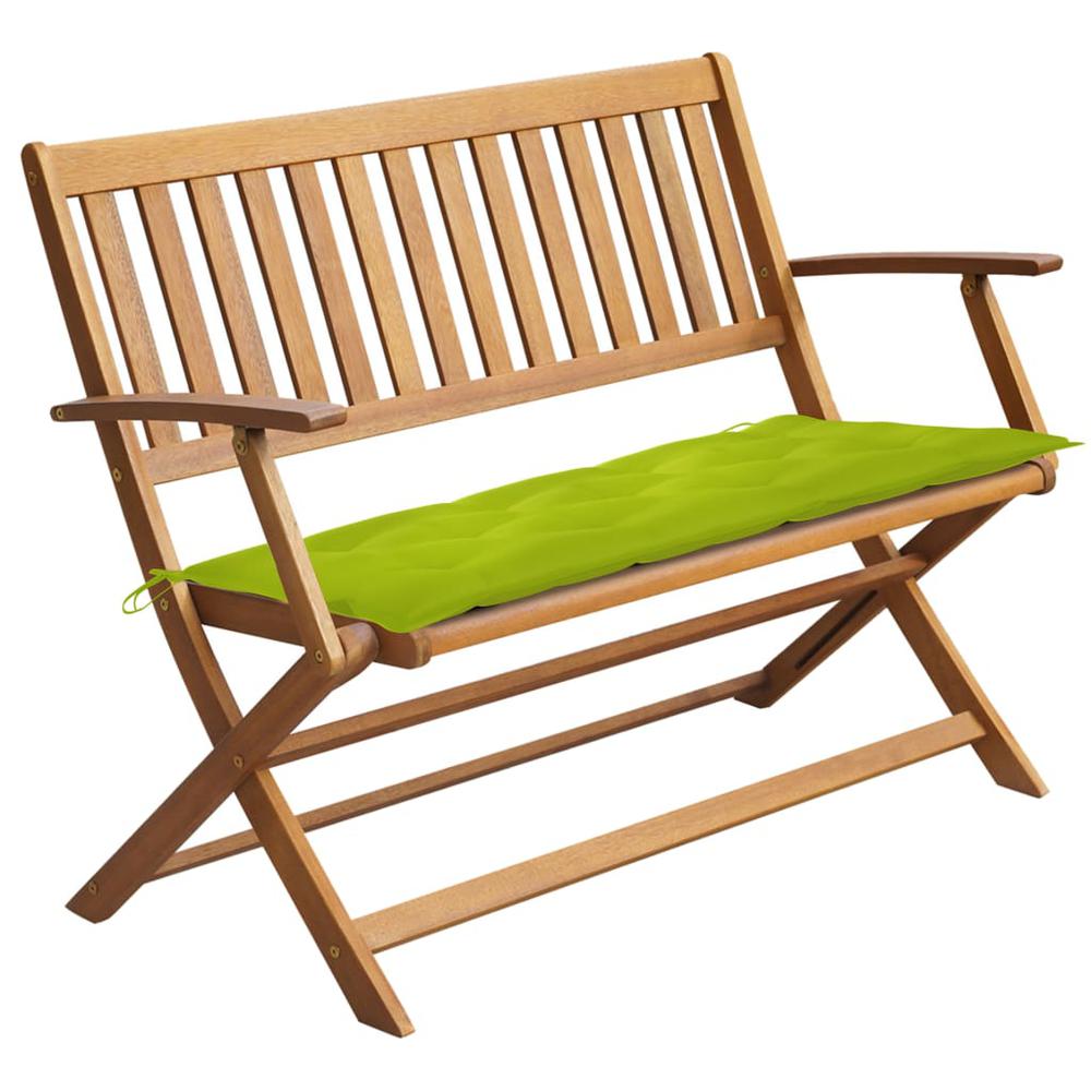 vidaXL Patio Bench with Cushion 47.2'' Solid Acacia Wood, 3064265. Picture 1
