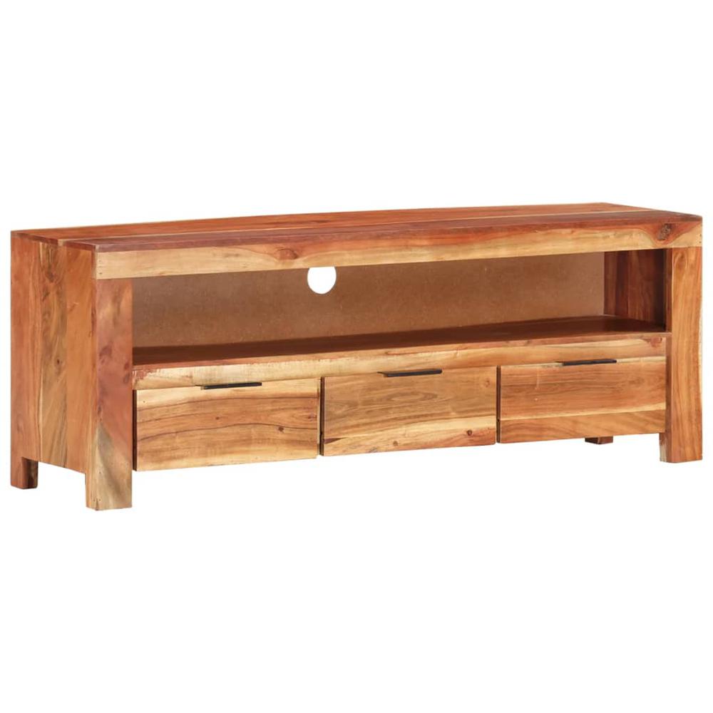 vidaXL TV Cabinet 43.3"x11.8"x15.7" Solid Acacia Wood, 338027. Picture 11
