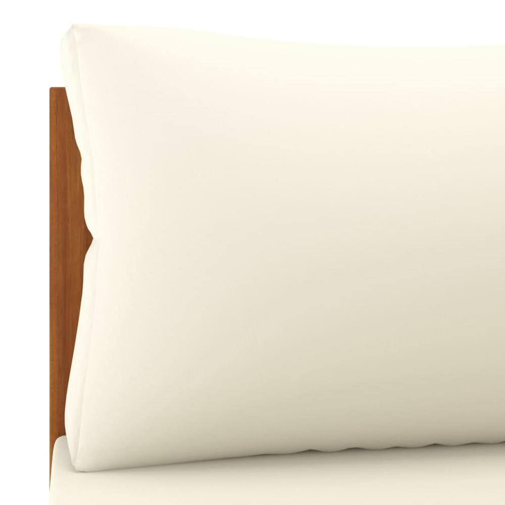 vidaXL 2 Piece Patio Sofa Set with Cream White Cushions Acacia Wood. Picture 11
