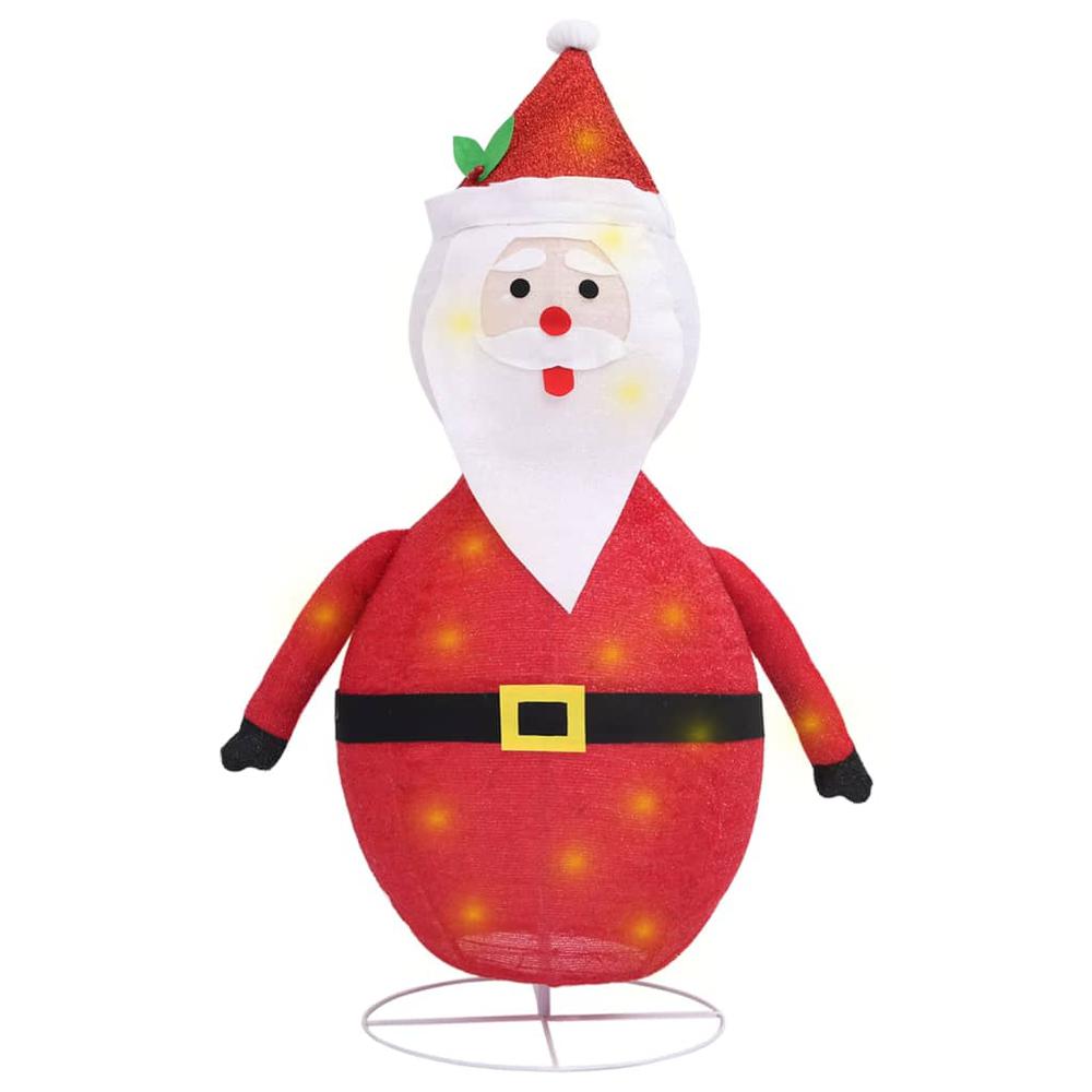 vidaXL Decorative Christmas Santa Claus Figure LED Luxury Fabric 35.4". Picture 2