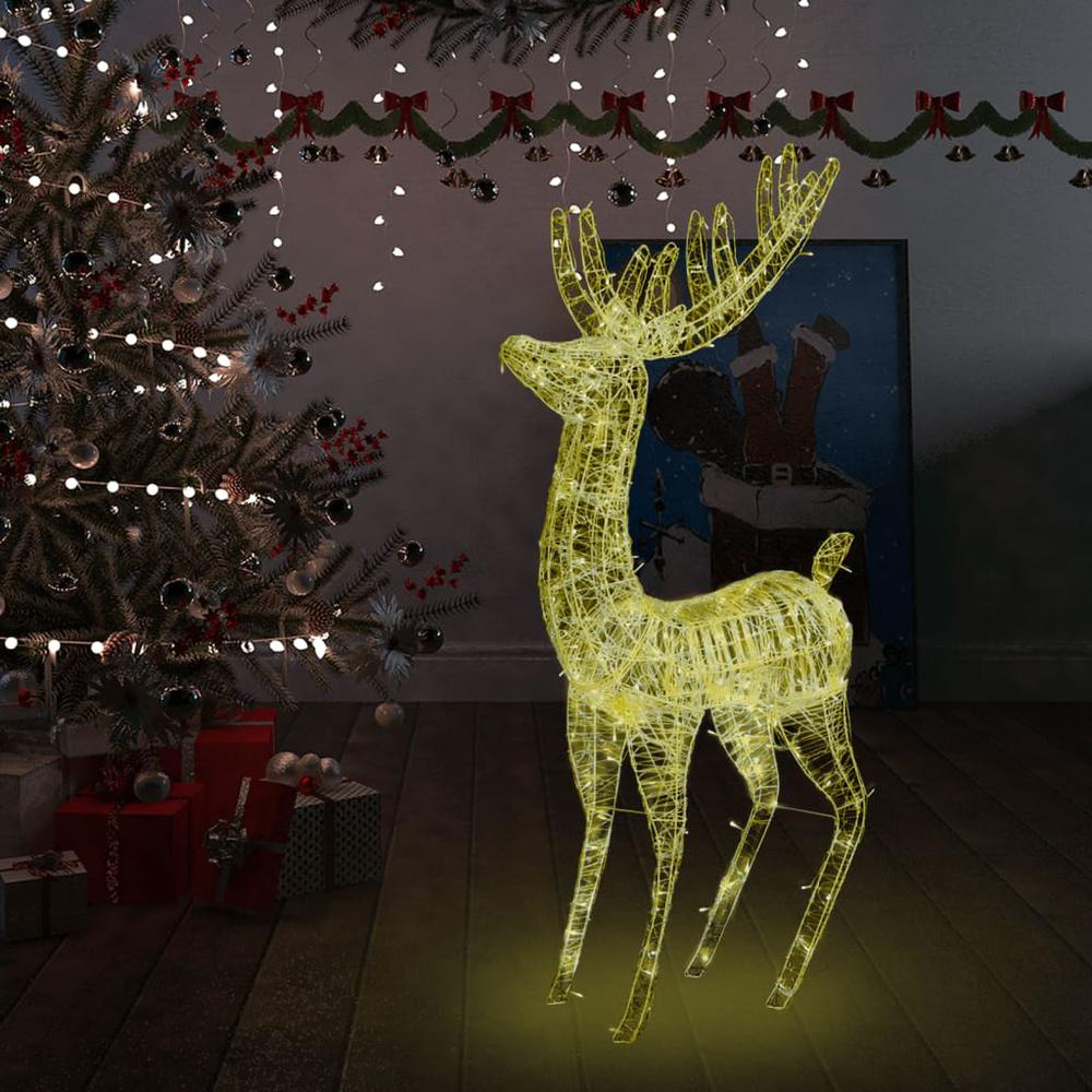 vidaXL XXL Acrylic Christmas Reindeer 250 LED 70.9" Warm White. Picture 1