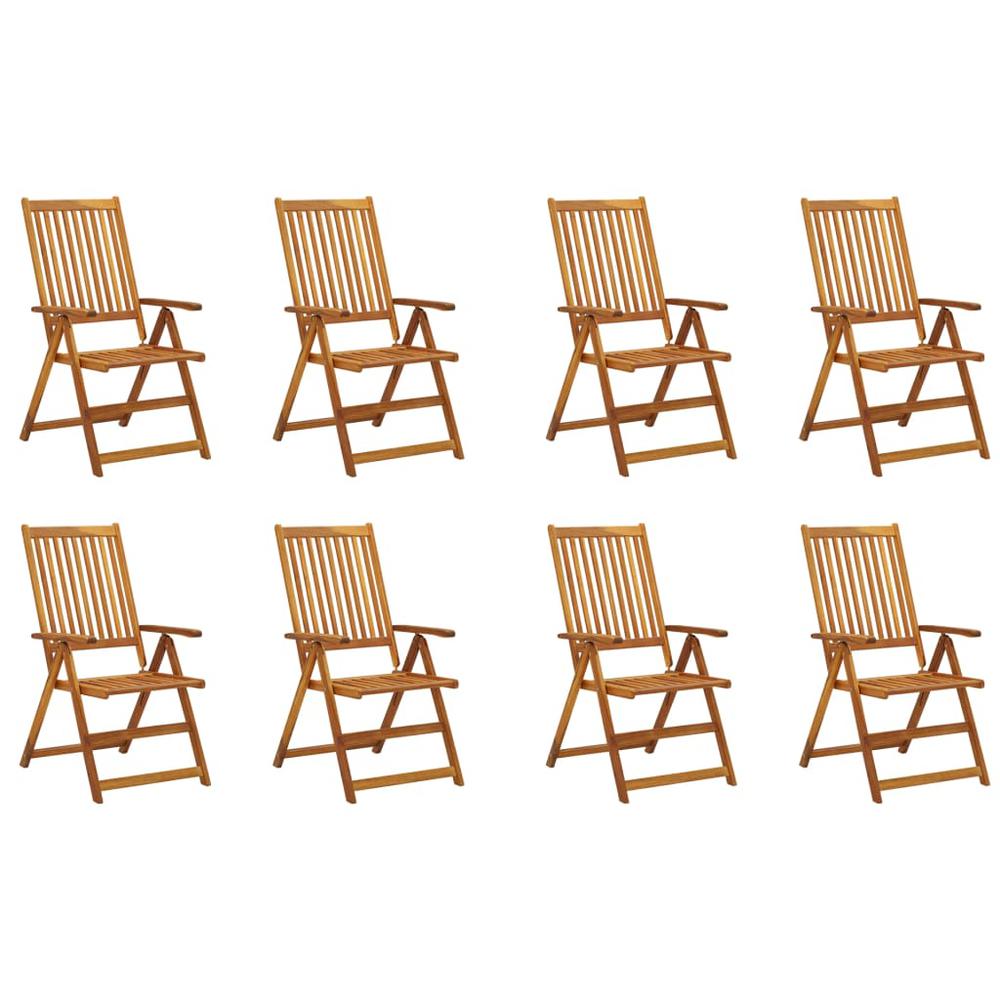 vidaXL Folding Patio Chairs 8 pcs Solid Acacia Wood. Picture 1