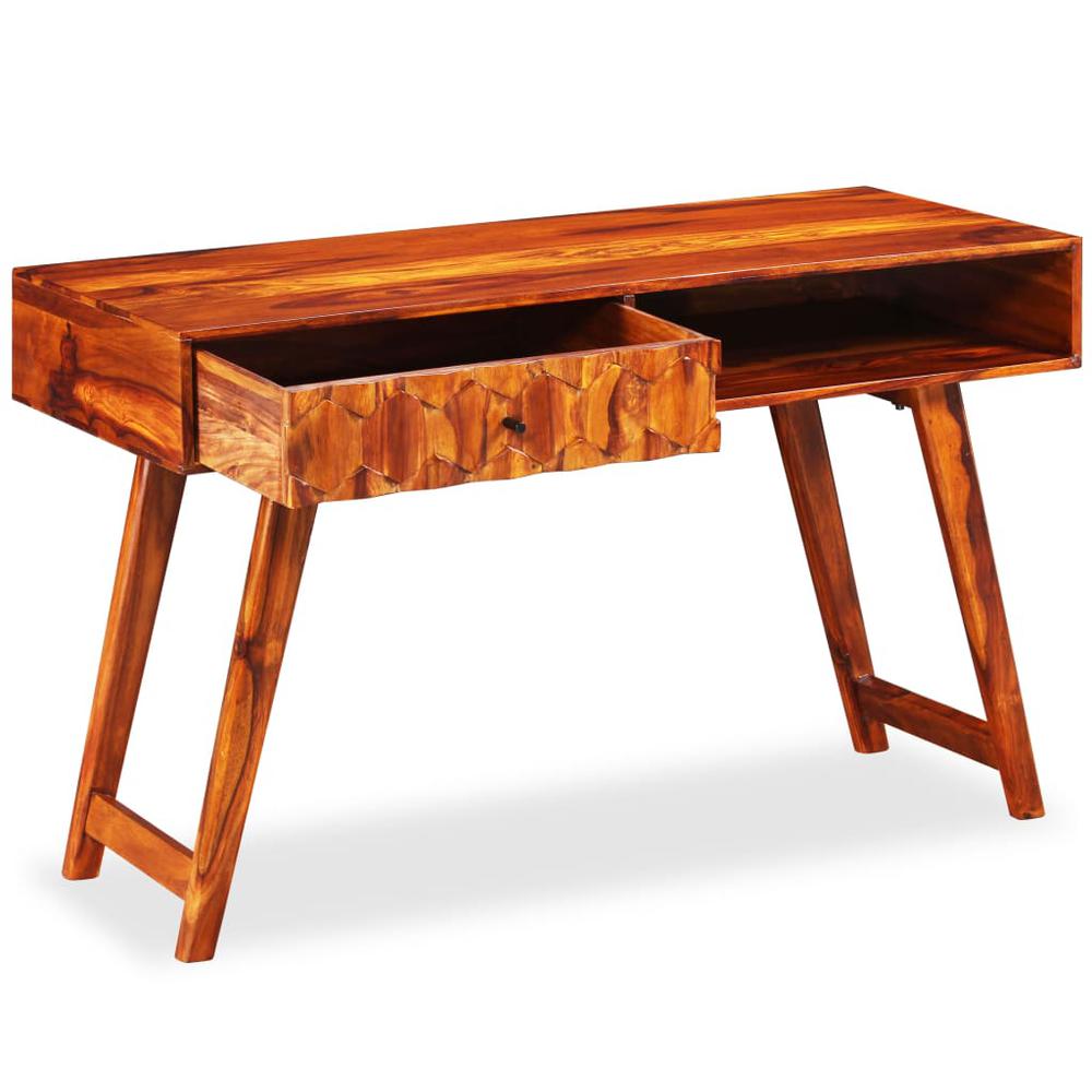 vidaXL Writing Table Solid Sheesham Wood 46.5"x19.7"x29.9". Picture 4
