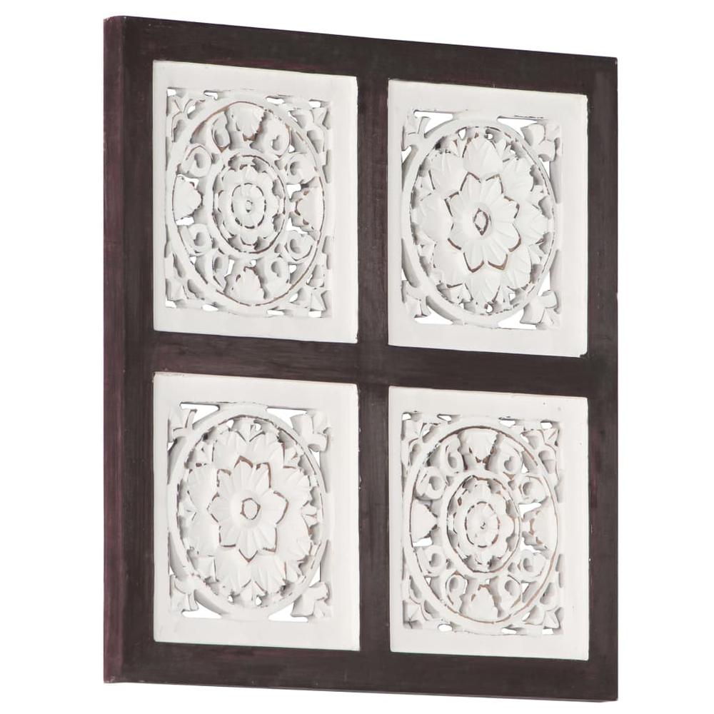 vidaXL Hand-Carved Wall Panel MDF 15.7"x15.7"x0.6" Brown and White. Picture 11