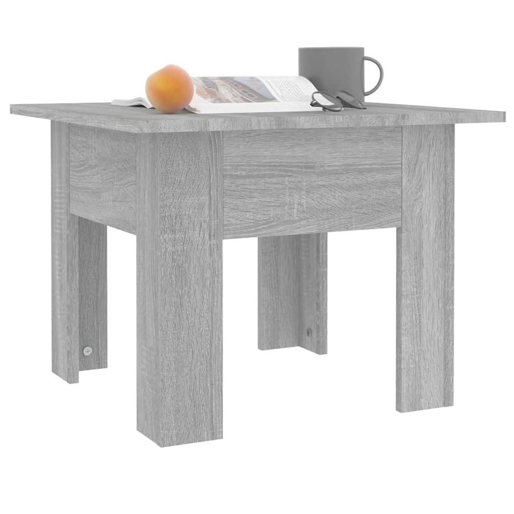 vidaXL Coffee Table Gray Sonoma 21.7"x21.7"x16.5" Engineered Wood, 813069. Picture 4