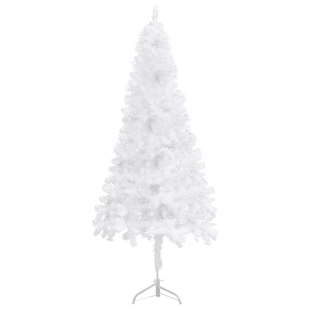 vidaXL Corner Artificial Christmas Tree White 82.7" PVC. Picture 3