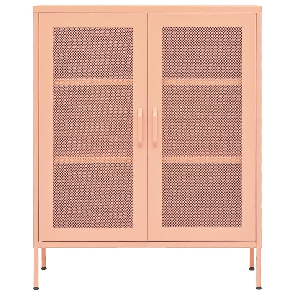 vidaXL Storage Cabinet Pink 31.5"x13.8"x40" Steel, 336175. Picture 3