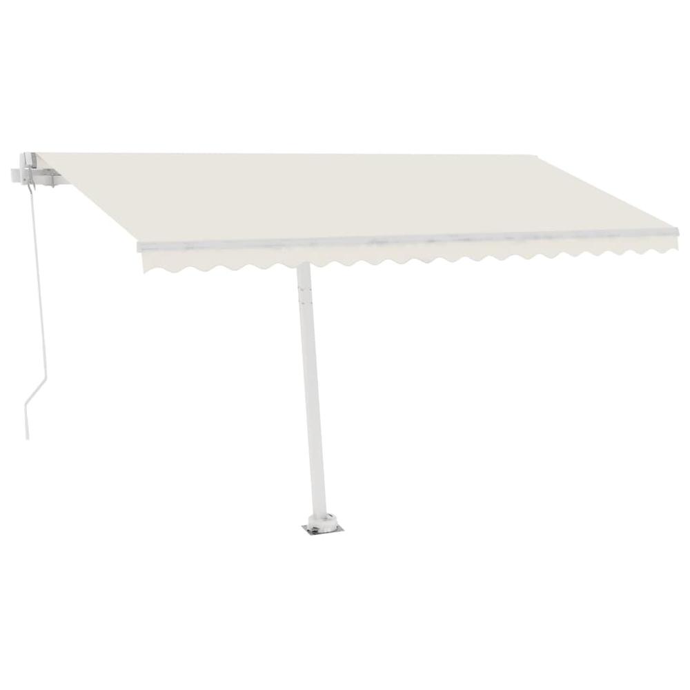 vidaXL Freestanding Manual Retractable Awning 157.5"x118.1" Cream, 3069537. Picture 2