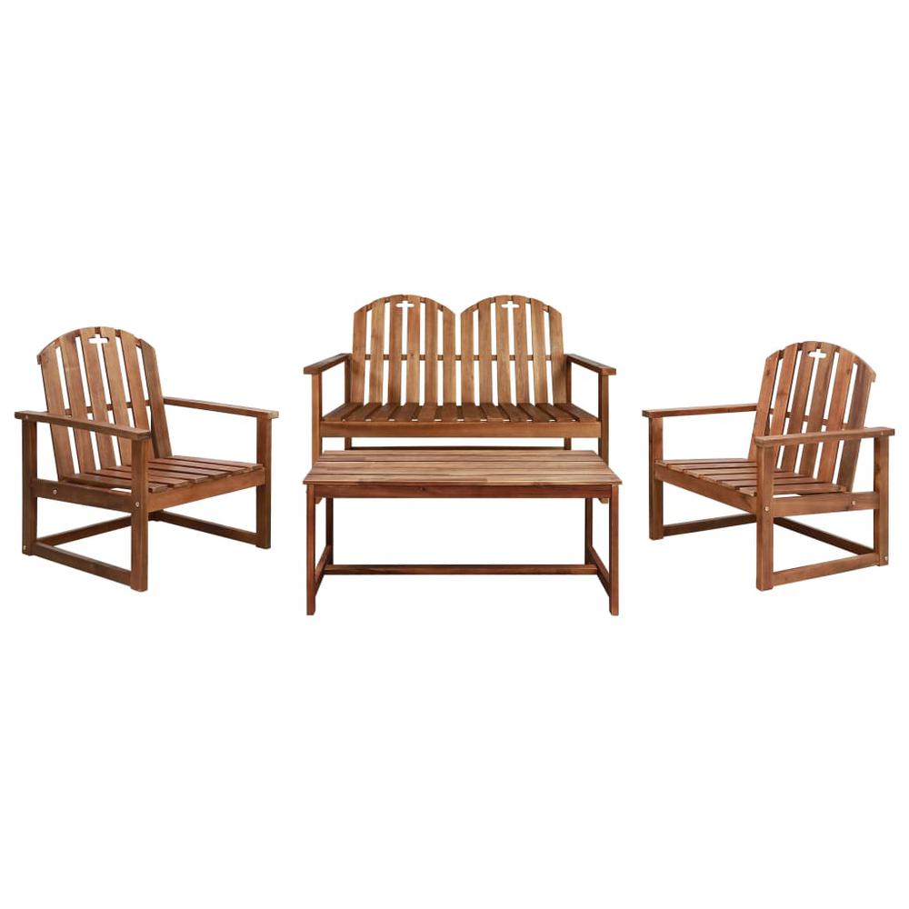 vidaXL 4 Piece Outdoor Lounge Set Solid Acacia Wood, 44035. Picture 1