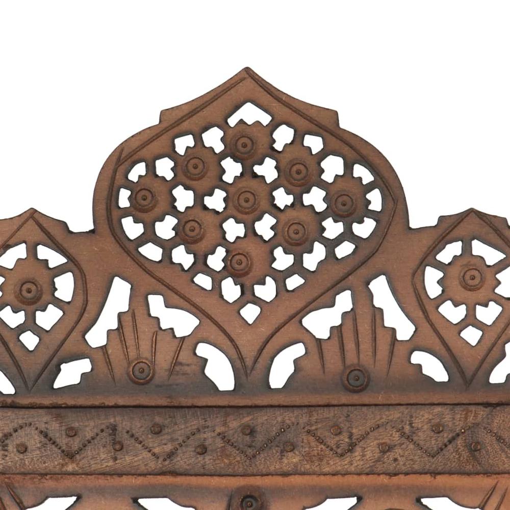 vidaXL Hand carved 3-Panel Room Divider Brown 47.2"x65" Solid Mango Wood, 285324. Picture 3