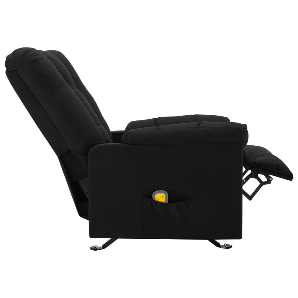 vidaXL Massage Reclining Chair Black Fabric. Picture 4