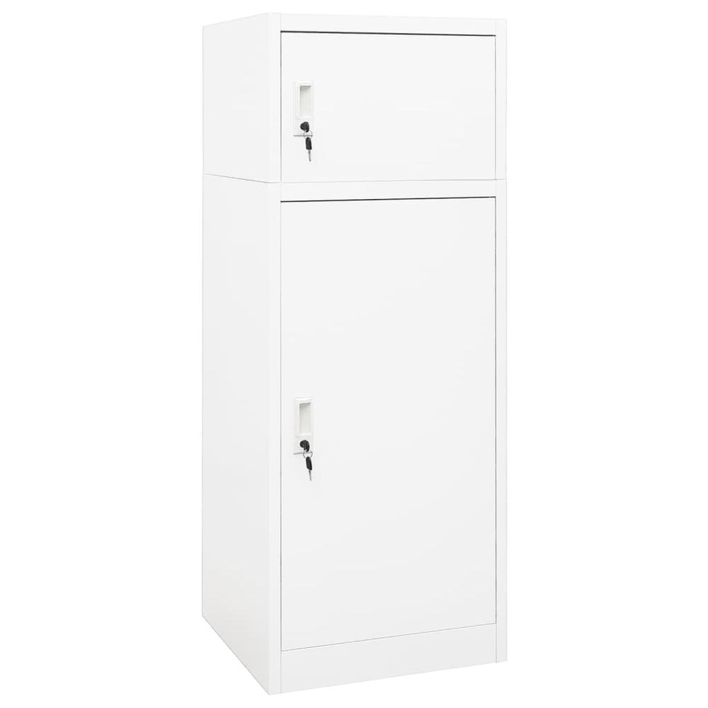 vidaXL Saddle Cabinet White 20.9"x20.9"x55.1" Steel. Picture 1