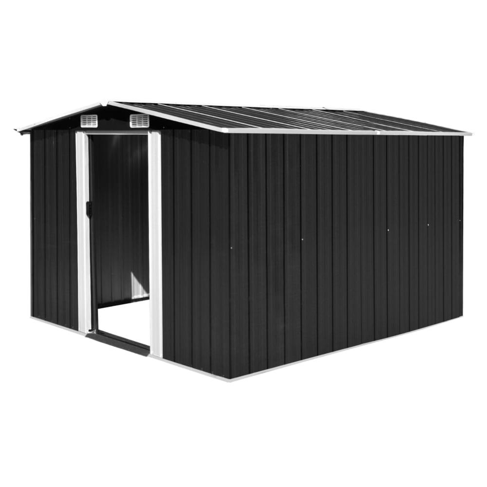 vidaXL Garden Shed 101.2"x117.3"x70.1" Metal Anthracite, 46307. Picture 1