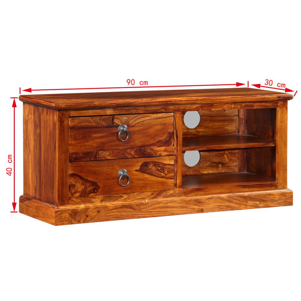 vidaXL TV Cabinet Solid Sheesham Wood 35.4"x11.8"x15.7". Picture 12