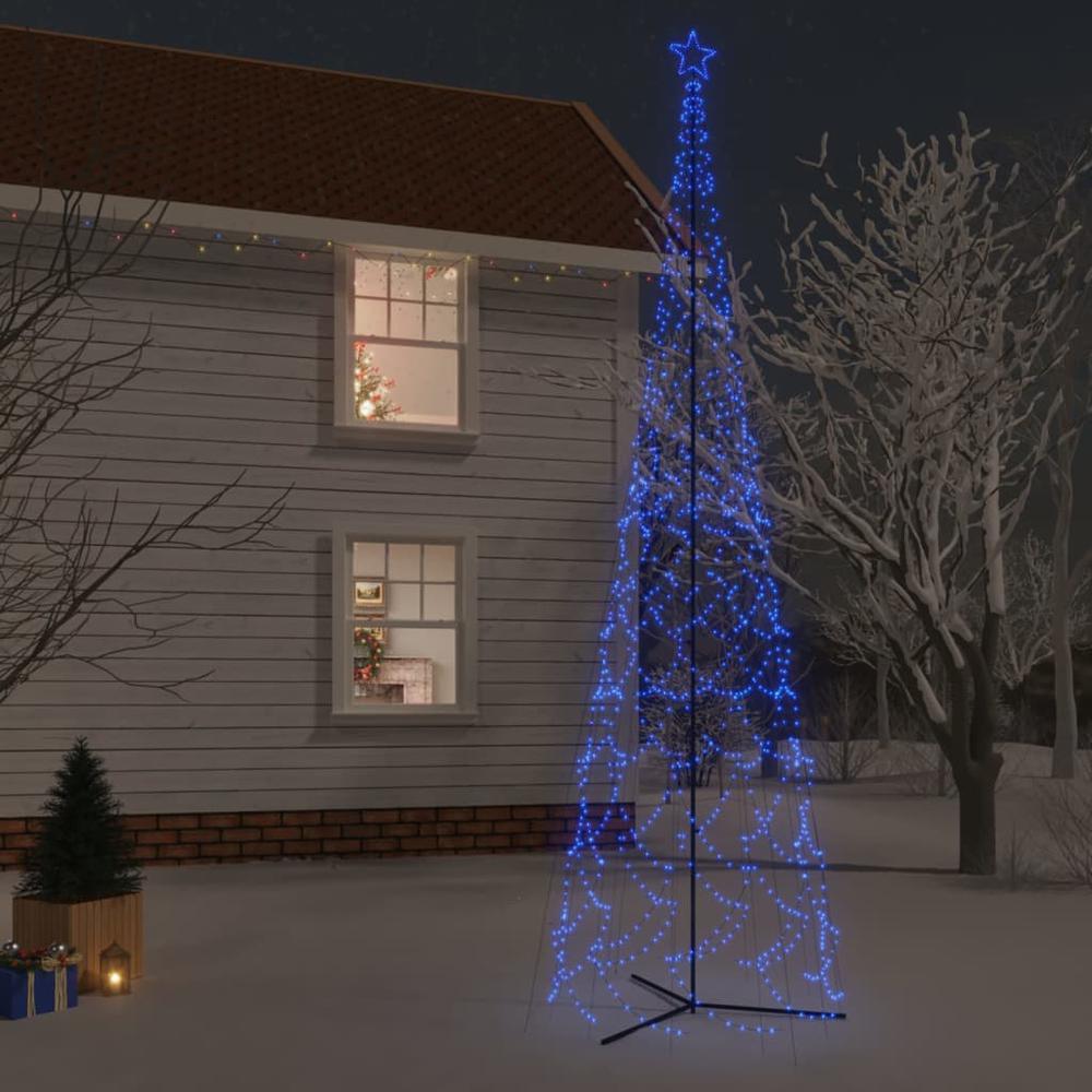 vidaXL Christmas Cone Tree Blue 3000 LEDs 90.6"x315". Picture 1
