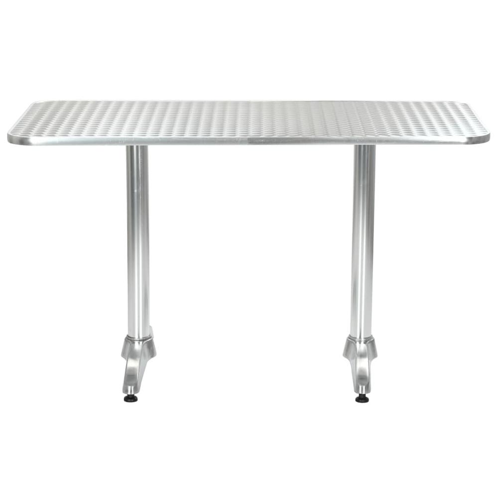 vidaXL Patio Table Silver 47.2"x23.6"x27.6" Aluminum. Picture 2